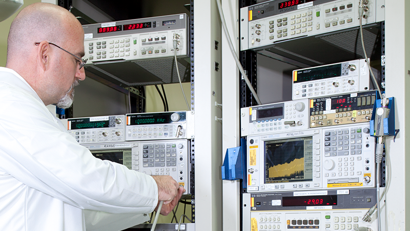 Onsite professional calibrating equipment.